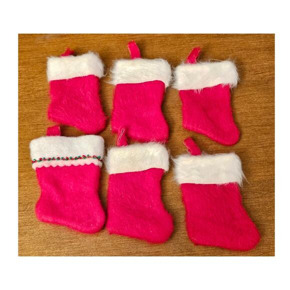 Vintage Mini Christmas Stockings Lot of 6  (gg308) - Picture 1 of 3